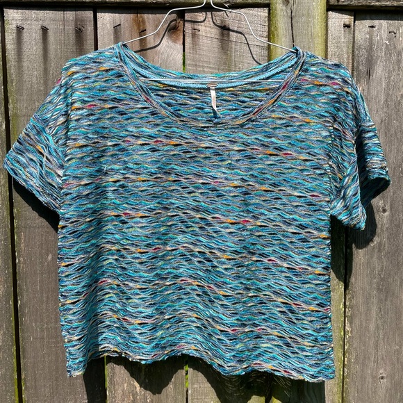 Free People Tops - Free People woven crop t-shirt (worn twice)